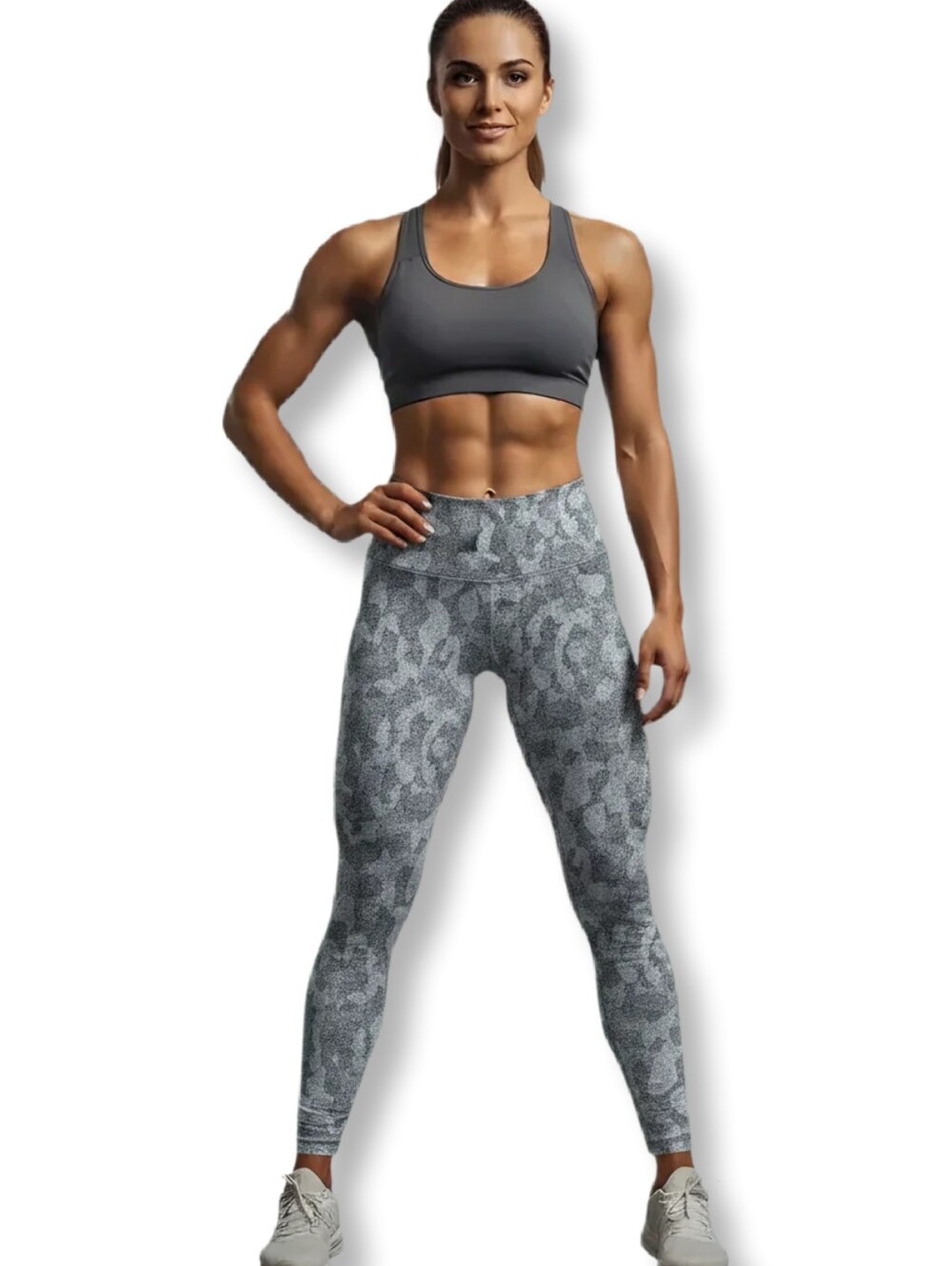 Varley Teca Luna High Waisted Leggings Gray Camouflage Size Medium